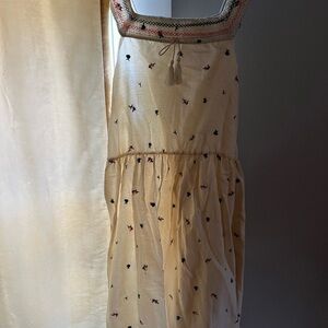 Embroidered Floral Cream Dress